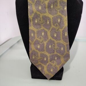 Vintage Giorgio Armani Geometric Design Tie 100% Pure Silk Necktie Made In Italy